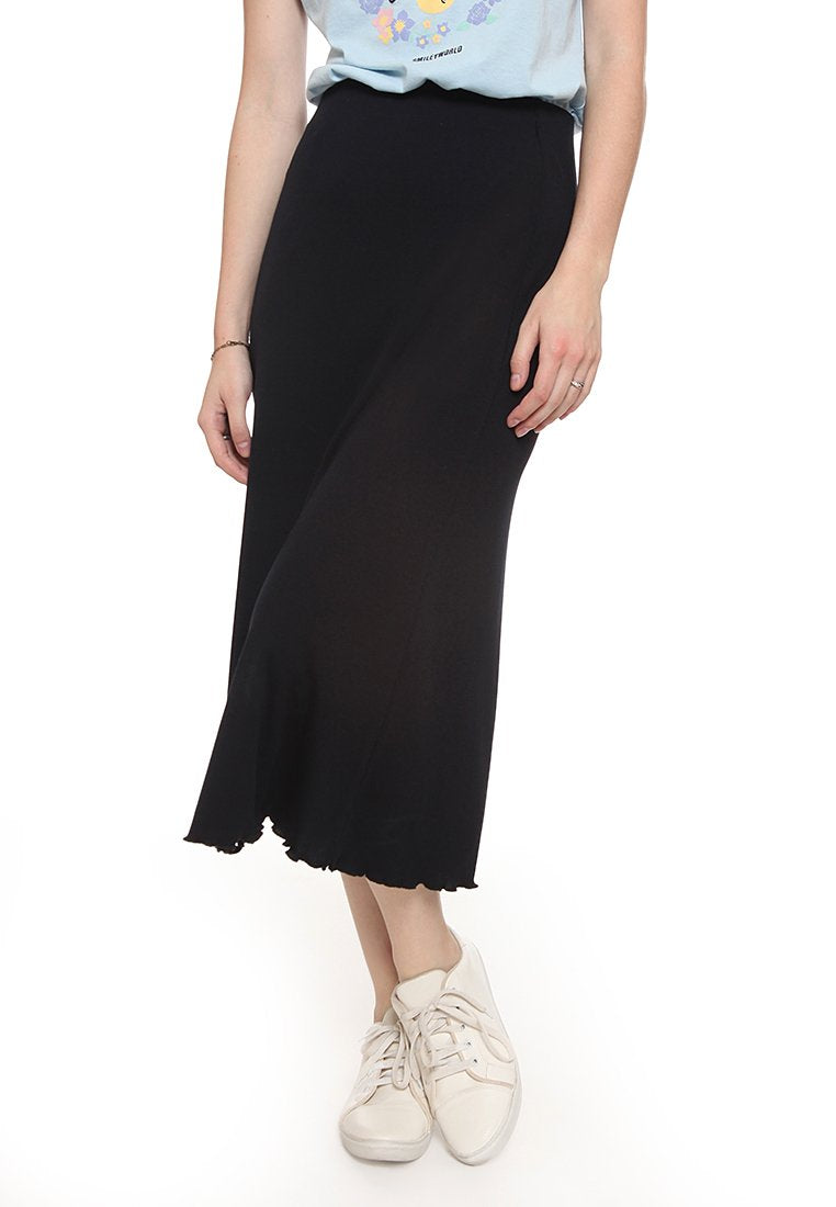 Ribbed Skirt With Slit