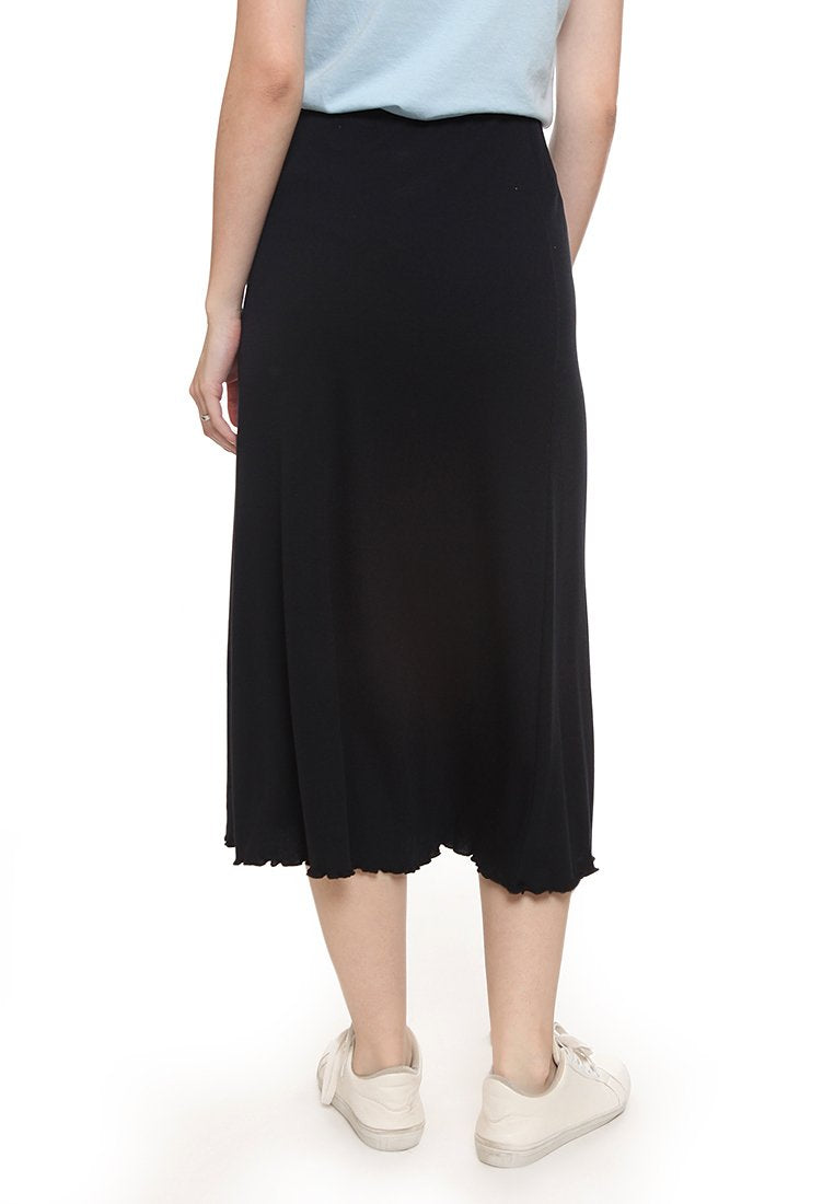 Ribbed Skirt With Slit