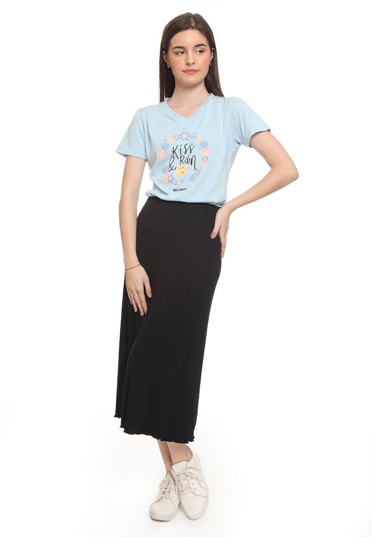 Ribbed Skirt With Slit