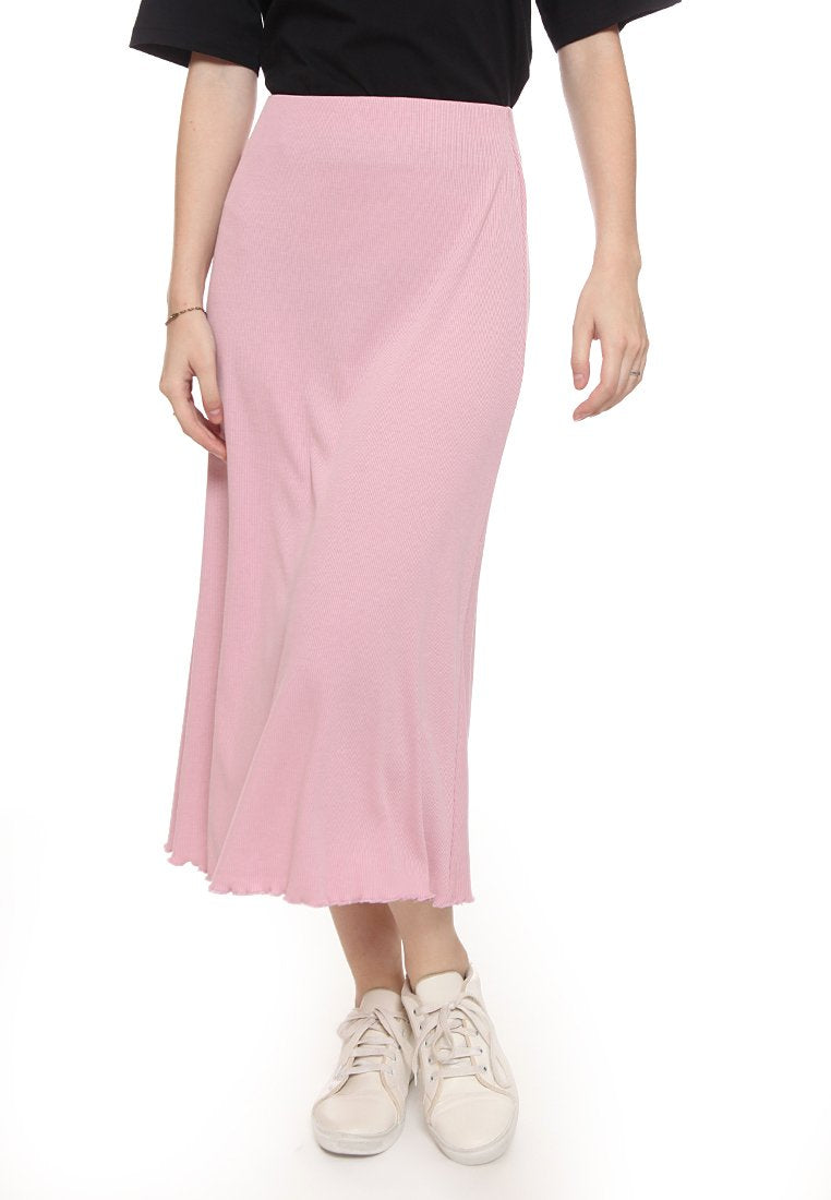Ribbed Skirt With Slit