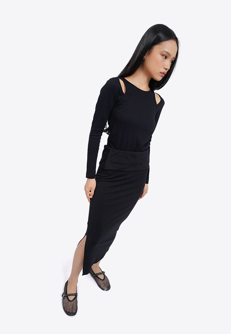 Fold Over Midi Skirt