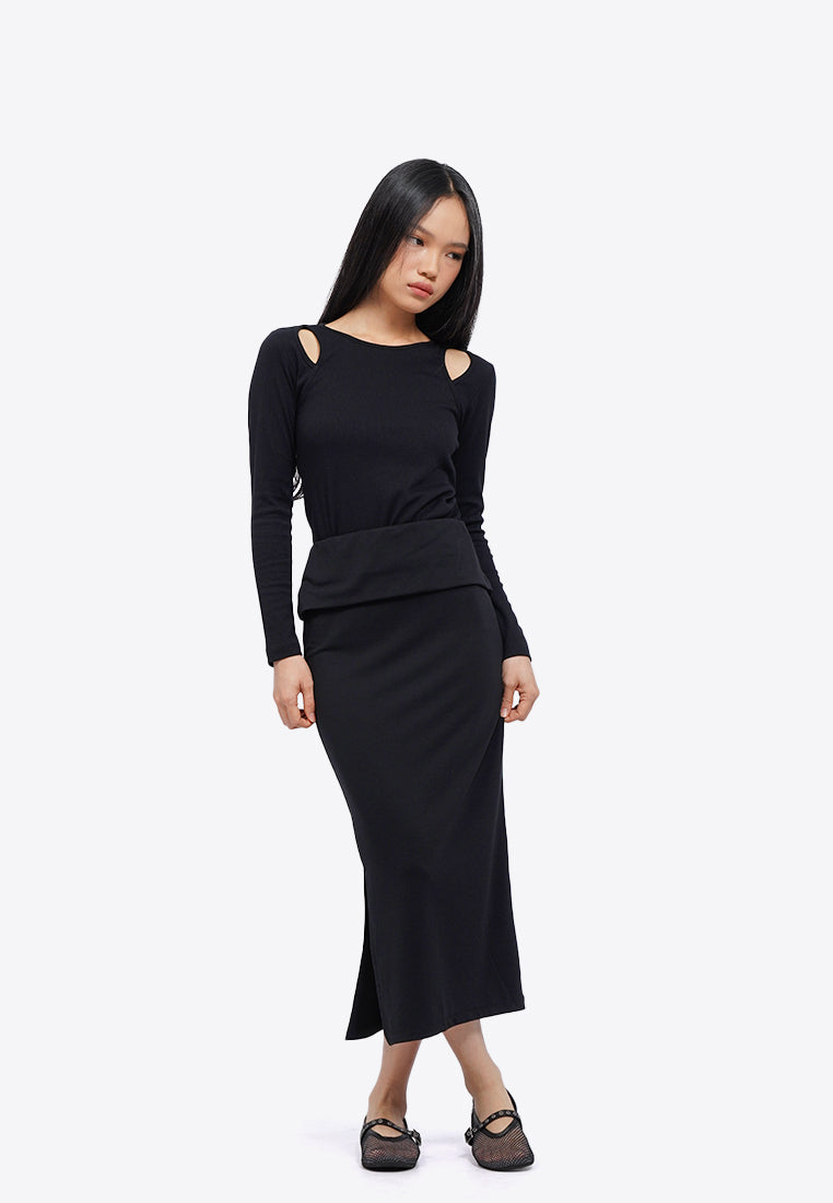 Fold Over Midi Skirt