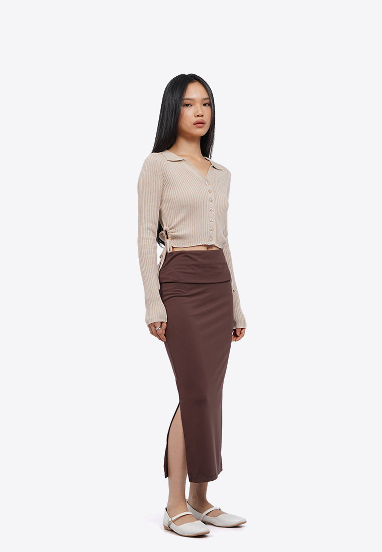 Fold Over Midi Skirt