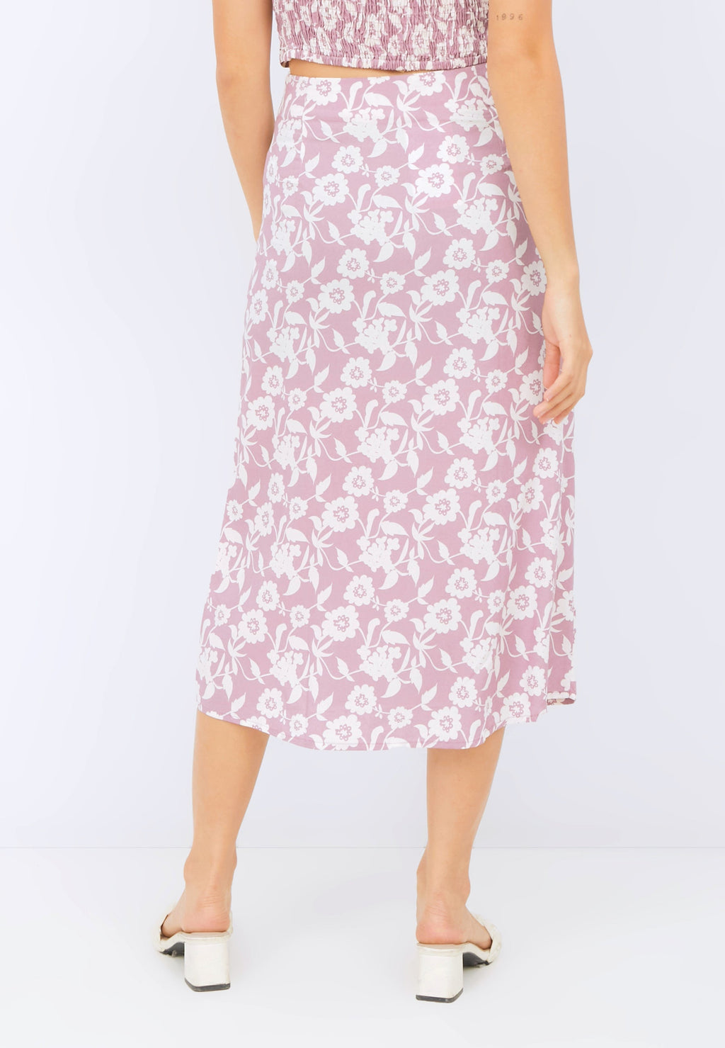 Printed A-line Skirt with Slit