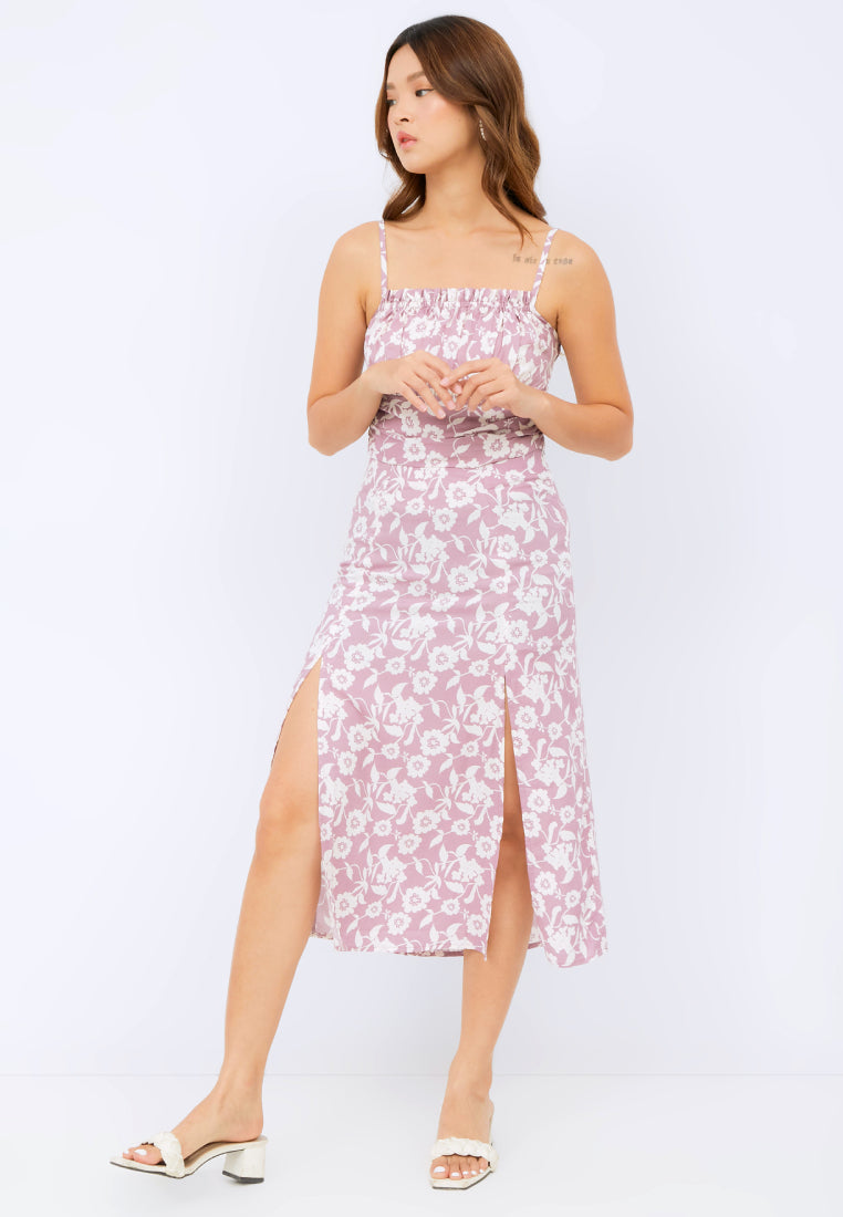 Printed A-line Skirt with Slit