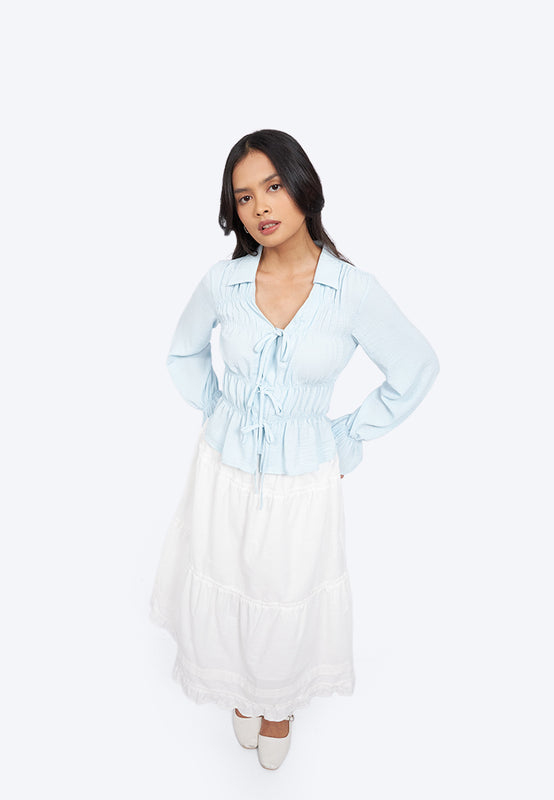 Pleated A-Line Skirt