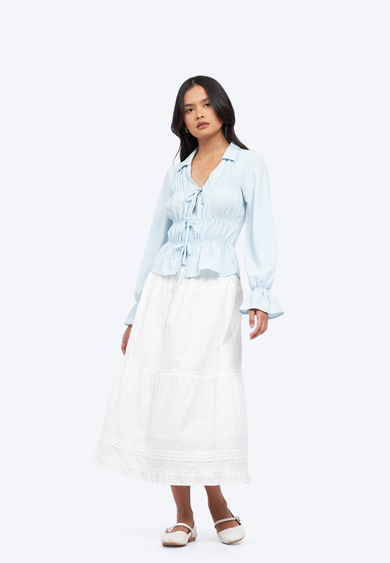 Pleated A-Line Skirt