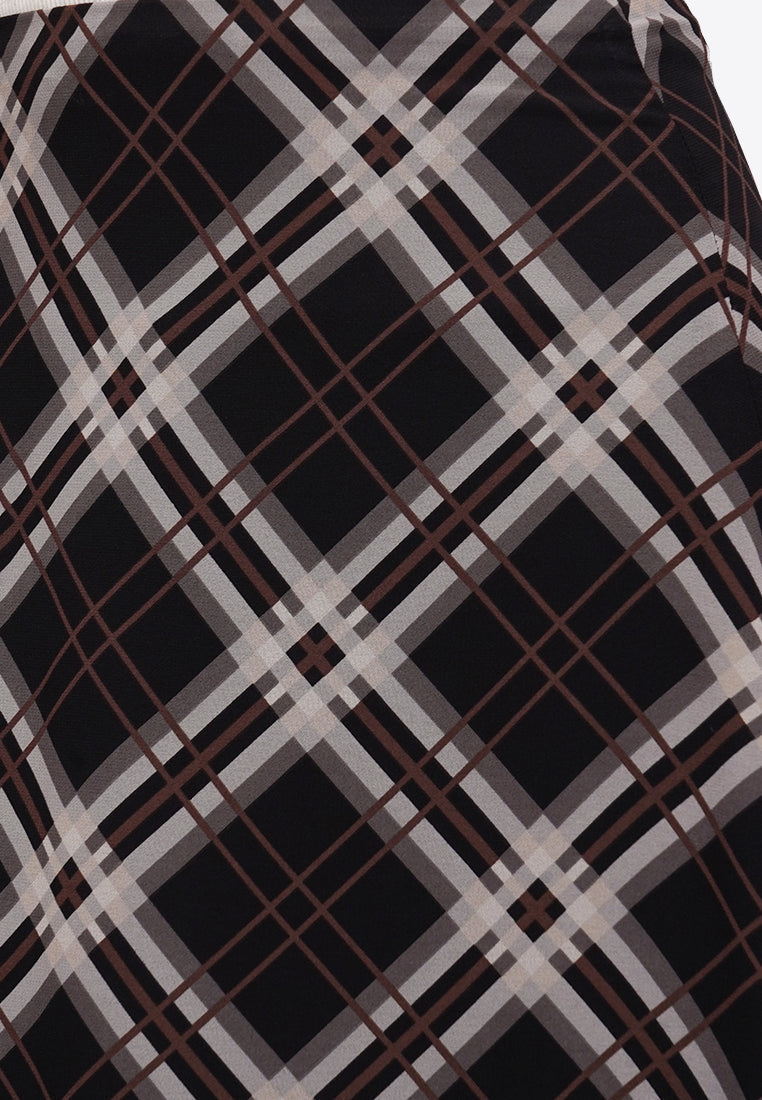 Plaid Checks Midi Skirt