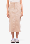 Midi Skirt with Cargo Pocket Beige