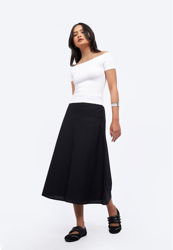 Regular Fit Flowy Midi Skirt