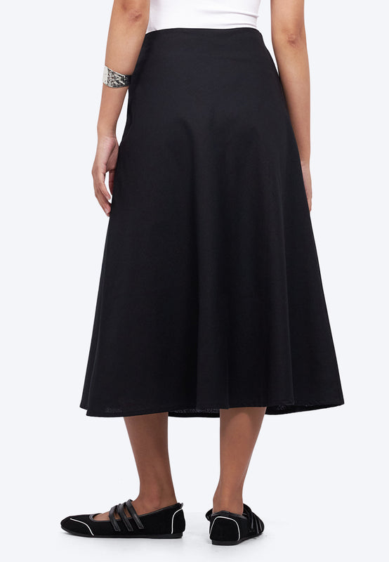 Regular Fit Flowy Midi Skirt