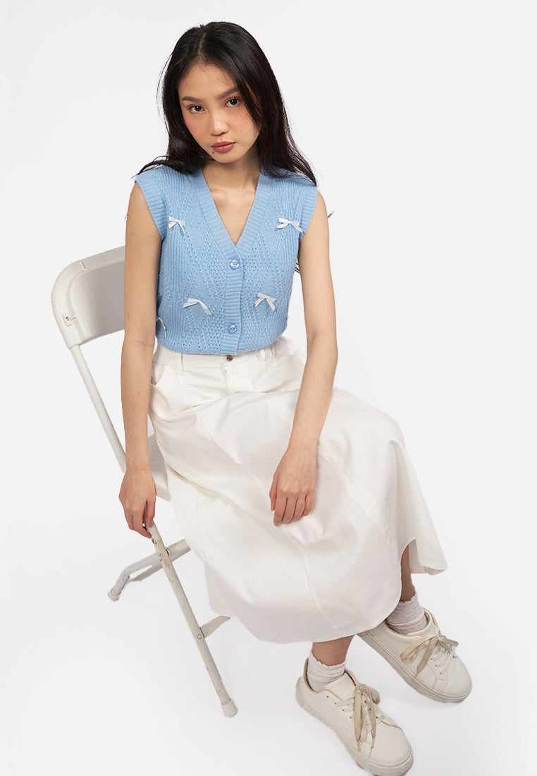 Gathered Waist Midi Skirt