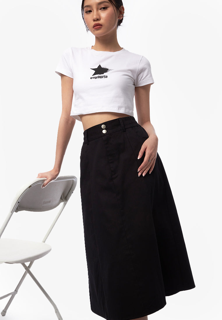 Gathered Midi Skirt