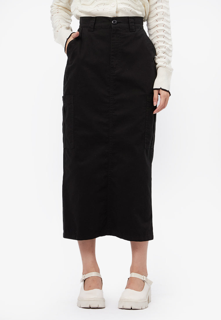 Cargo Maxi Skirt Black