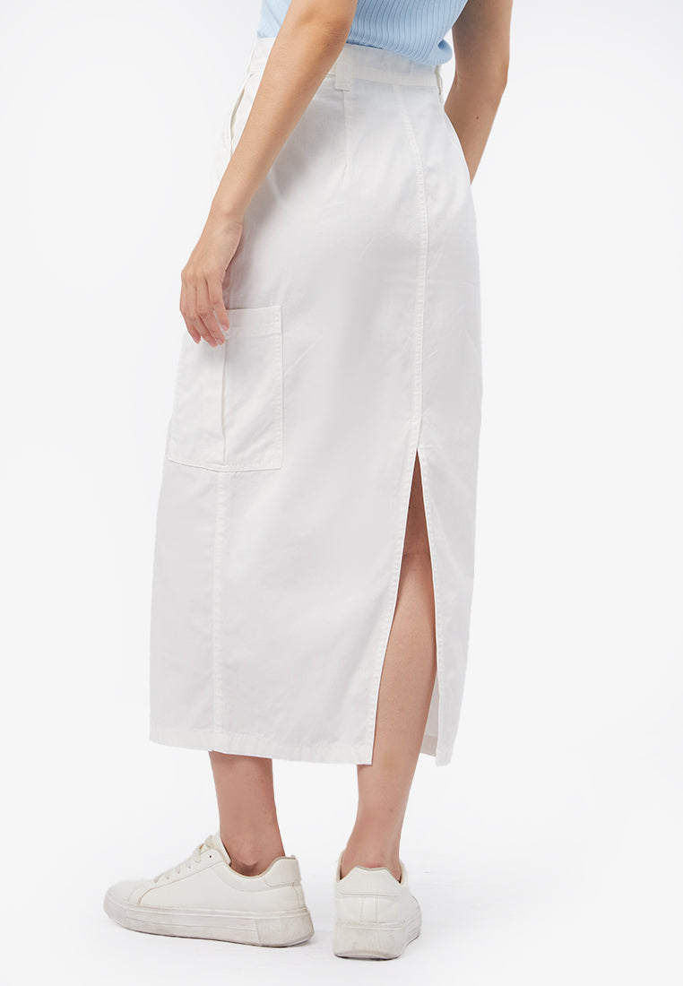 Cargo Maxi Skirt Off White