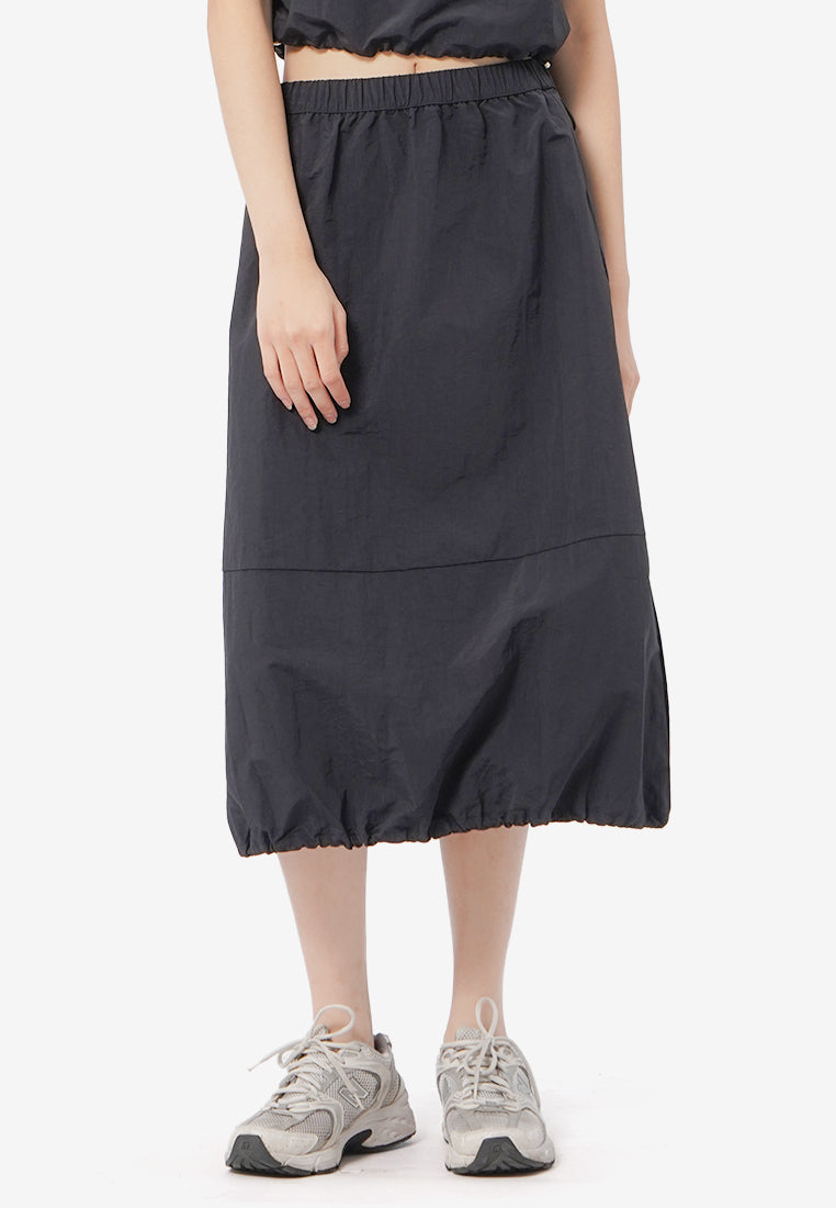 Parachute Midi Skirt Black