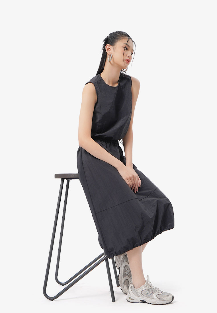 Parachute Midi Skirt Black