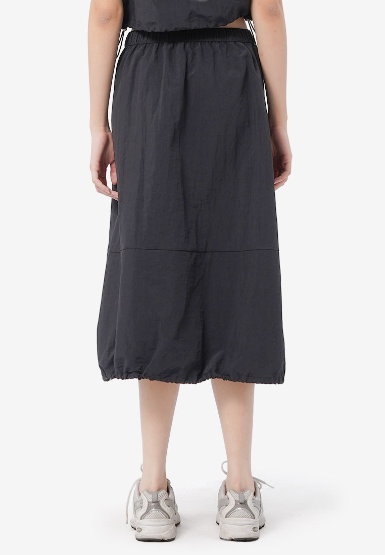 Parachute Midi Skirt Black