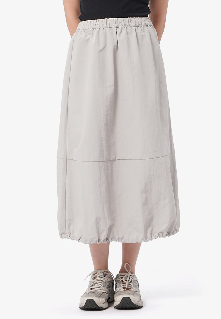 Parachute Midi Skirt Grey