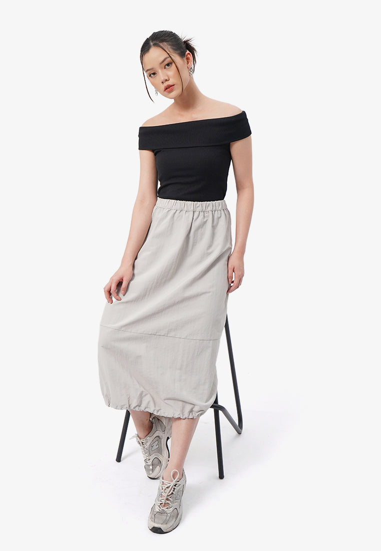 Parachute Midi Skirt Grey