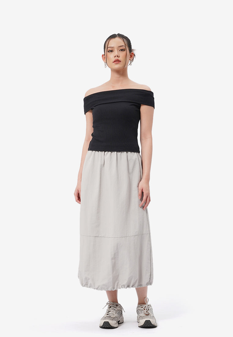 Parachute Midi Skirt Grey