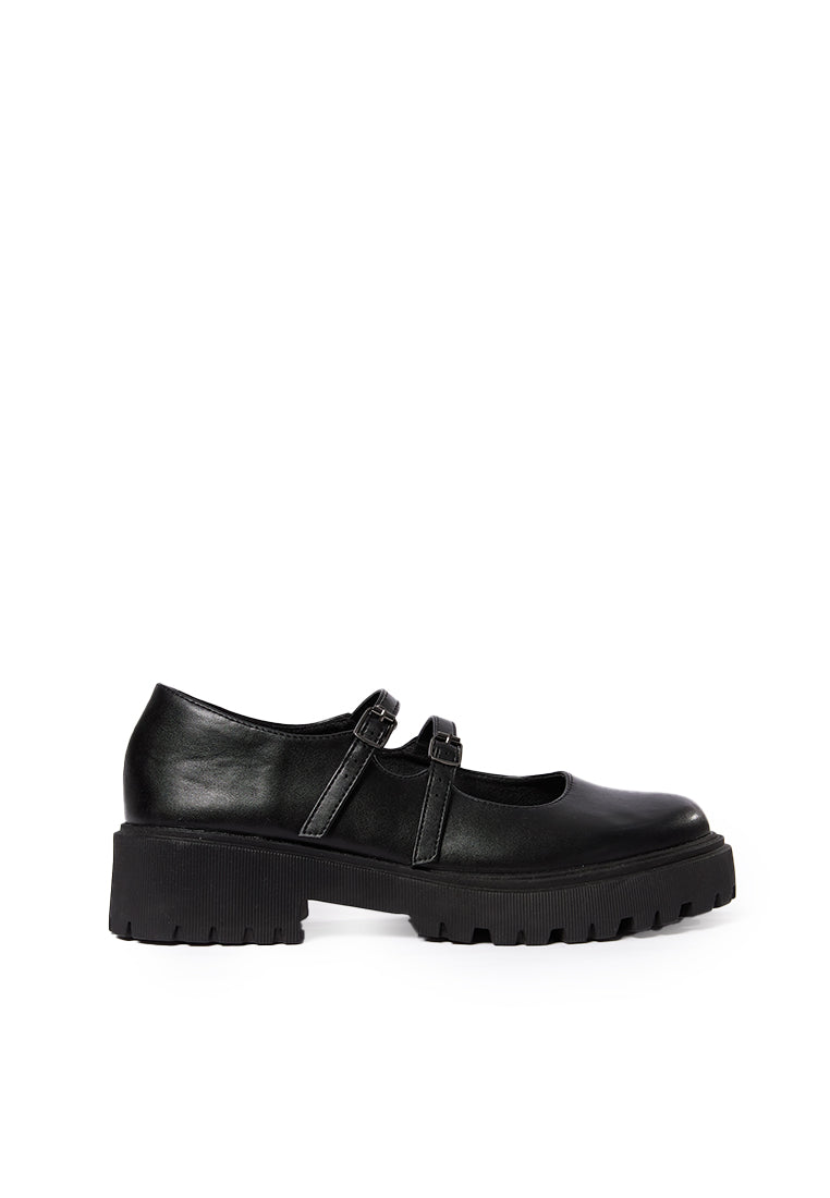 Double Strap Loafers Black