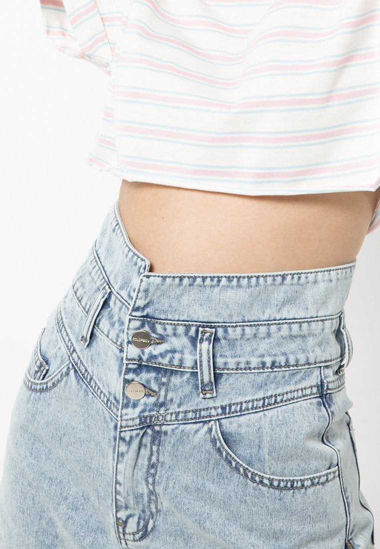 Highwaist Denim Skirt with Yoke