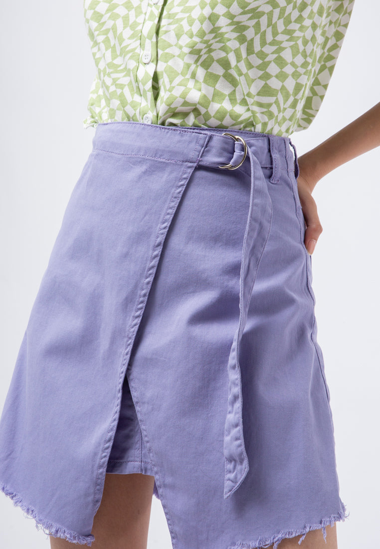 Mini Wrap Denim Skirt