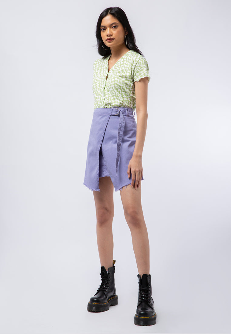 Mini Wrap Denim Skirt