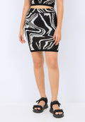 Psychedelic Wave Print Skirt