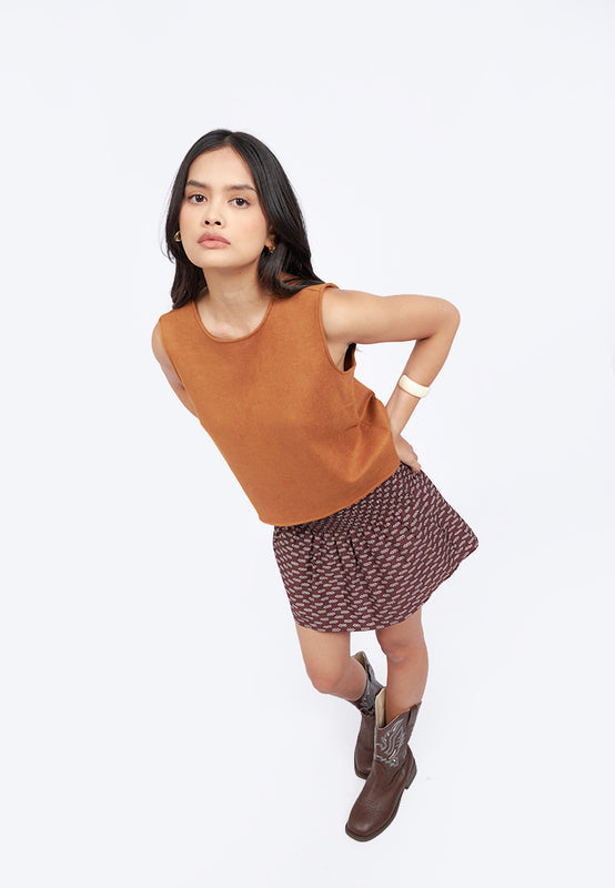 Smocked Mini Skirt