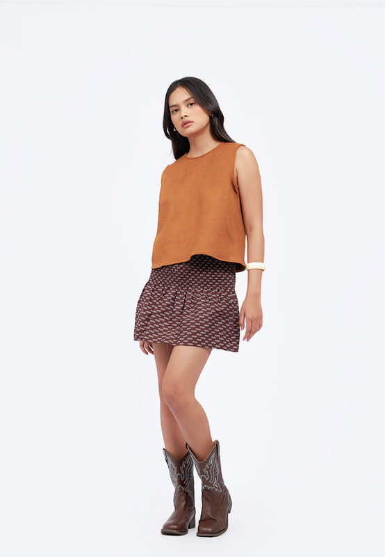 Smocked Mini Skirt