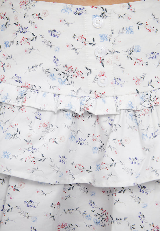 Printed Tiered Mini Skirt