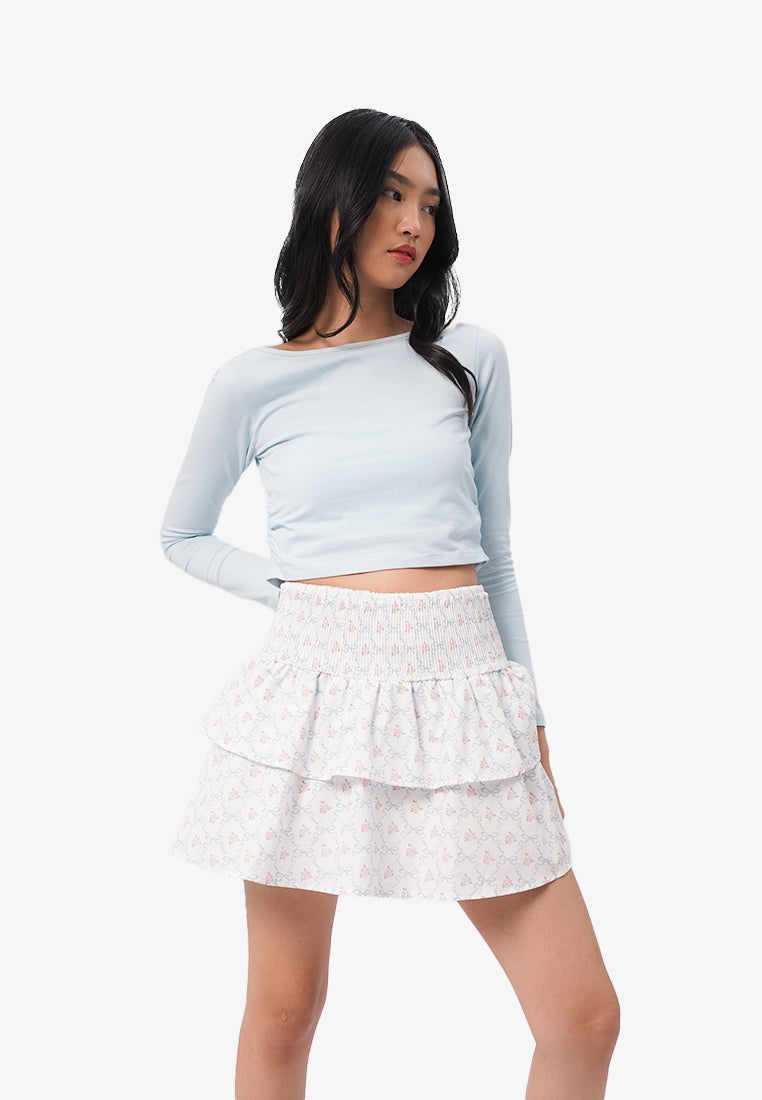 Floral Print Mini Skirt