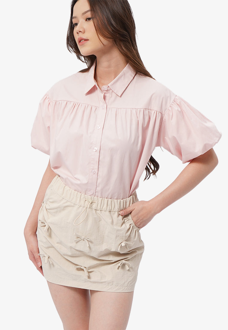 Ribbon Details Mini Skirt