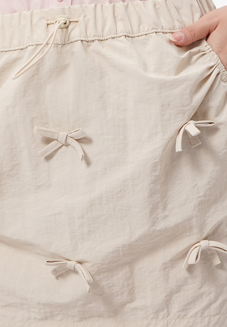 Ribbon Details Mini Skirt