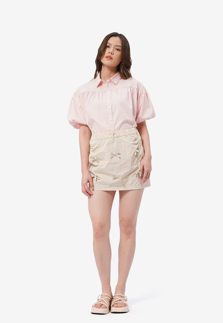Ribbon Details Mini Skirt