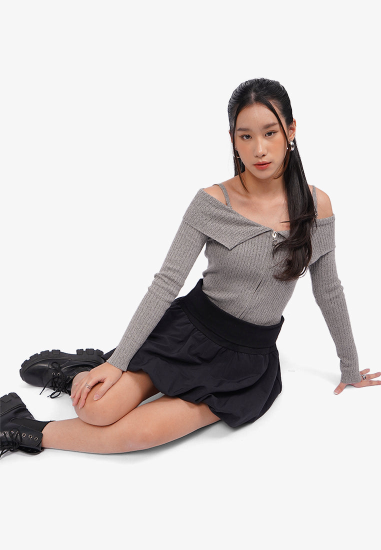 Balloon Mini Skirt Black