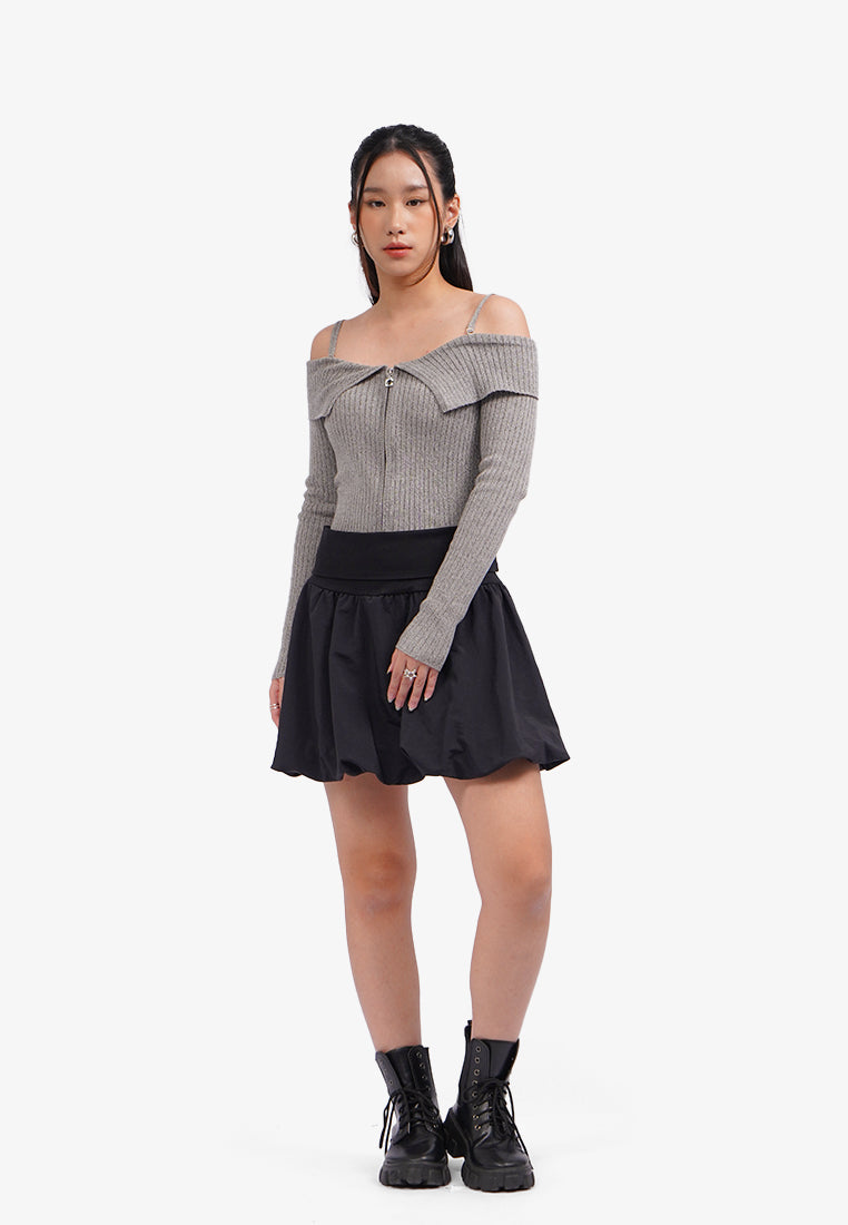 Balloon Mini Skirt Black