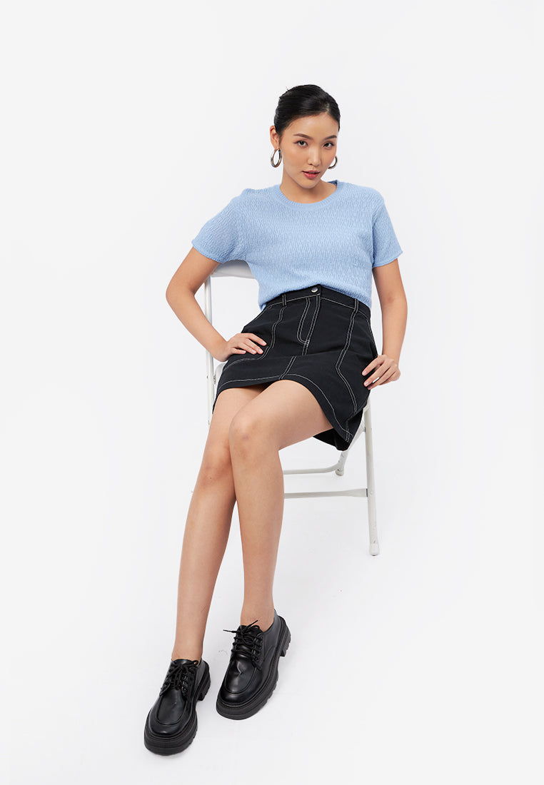 Twill Mini Skirt Black