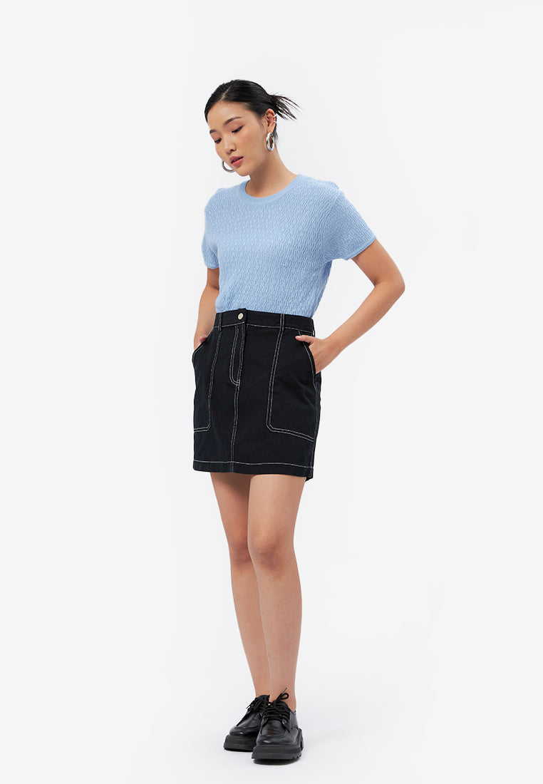 Twill Mini Skirt Black