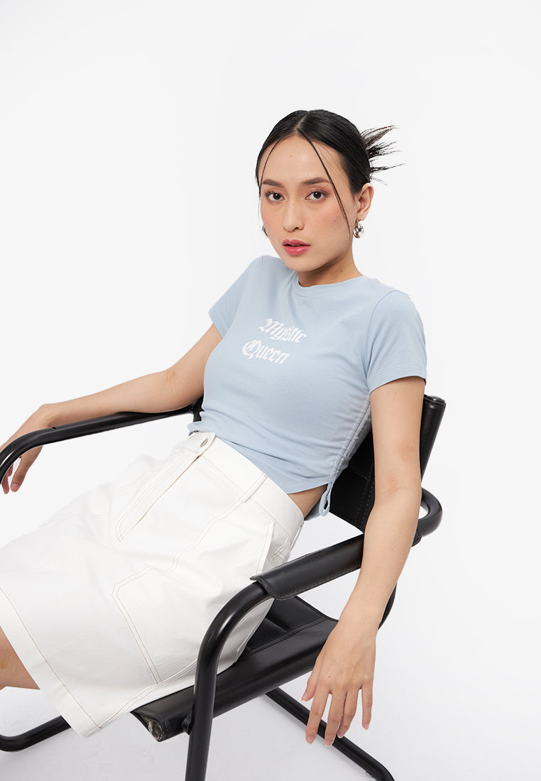 Twill Mini Skirt Off White