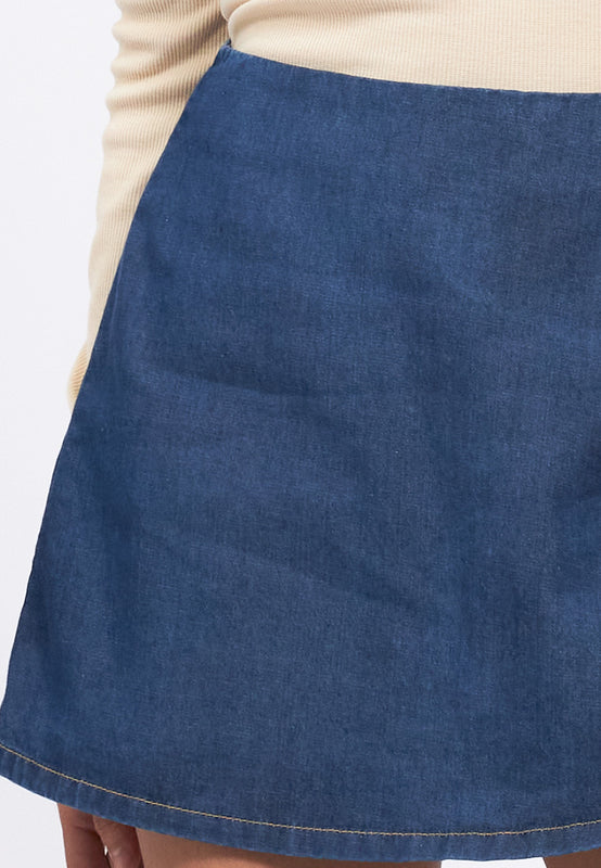 Fitted Mini Denim Skort