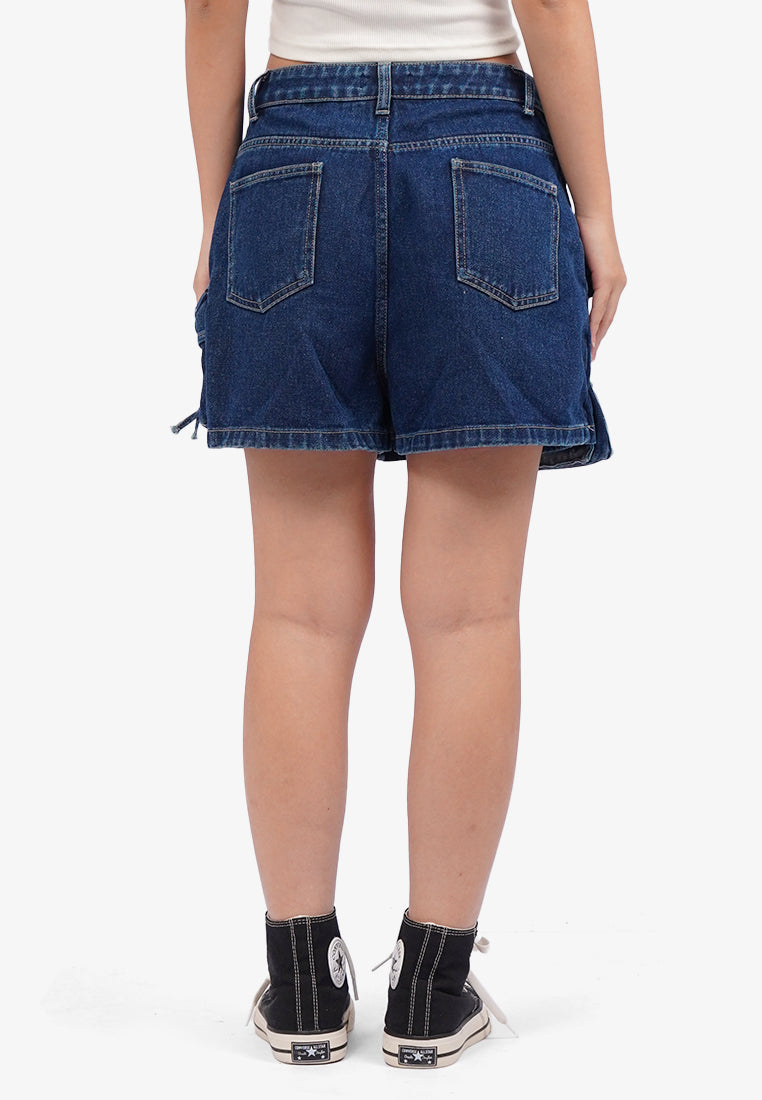 Cargo Denim Mini Skort