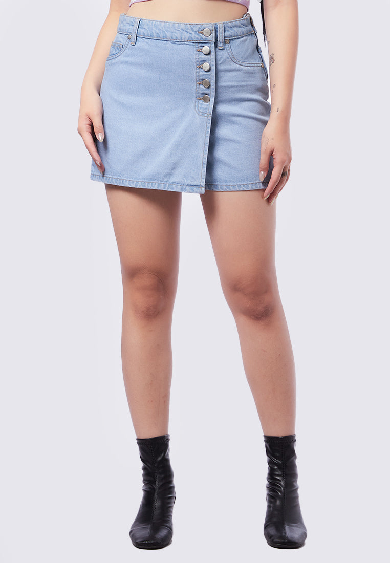 Button Up Denim Skort