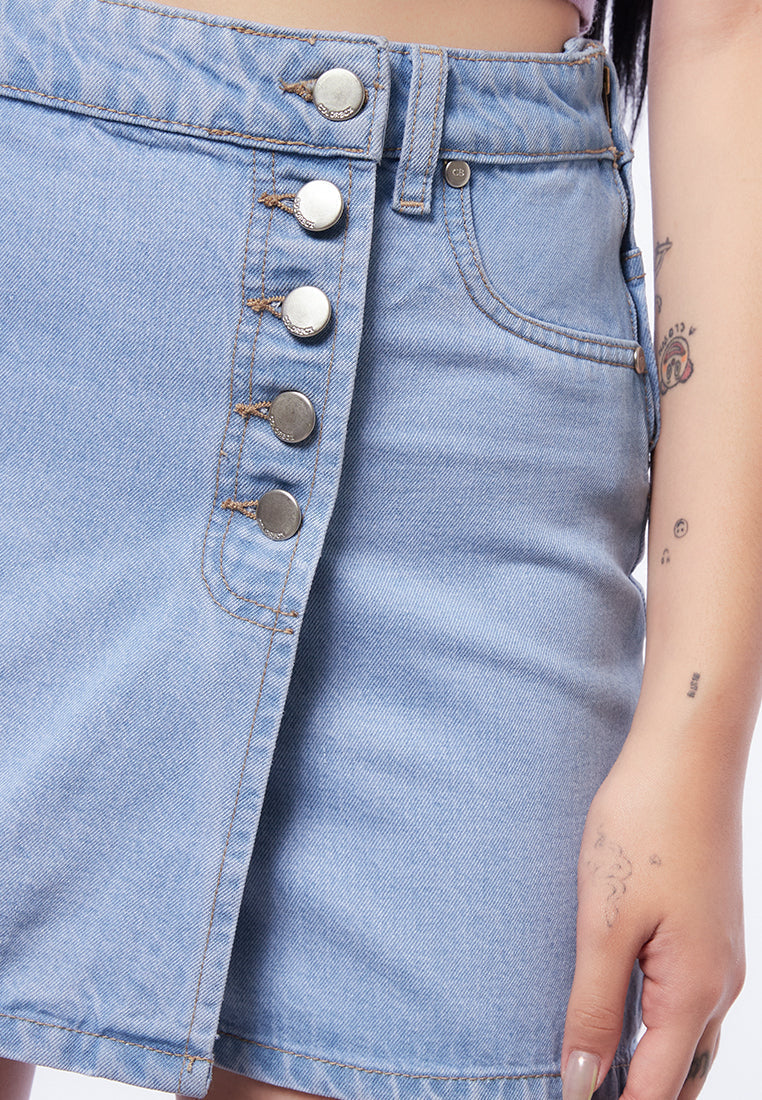 Button Up Denim Skort