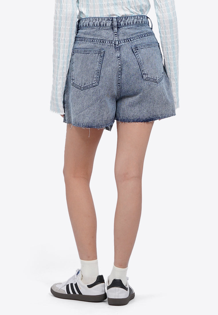 Wrapped Mini Denim Skort