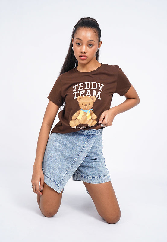 Front Wrap Denim Mini Skort
