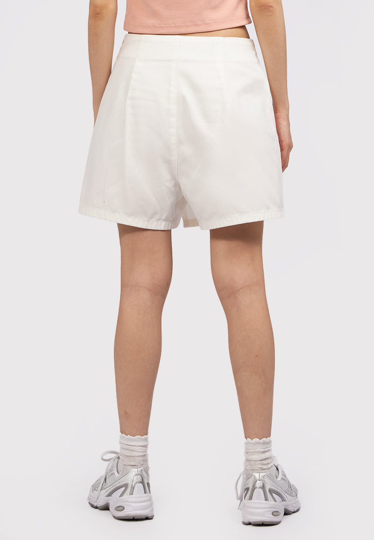 Crossover Denim Skort Off White