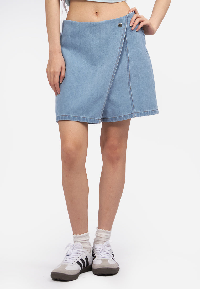 Crossover Denim Skort L.Blue